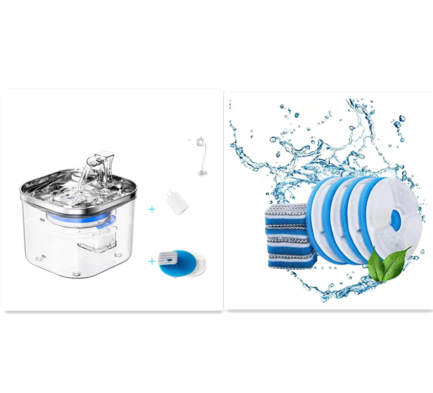 Fontaine à Eau Intelligente pour Chats et Chiens – Silencieuse & Filtrante (2 L)